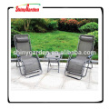 3 Stück Garten Liegesessel Zero Reclining Chair Set